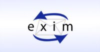 Illustration of a locked email server or a digital security shield protecting an email icon, symbolizing the Exim vulnerability fix.