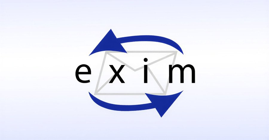 Illustration of a locked email server or a digital security shield protecting an email icon, symbolizing the Exim vulnerability fix.