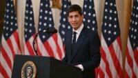 Kevin Warsh, then U.S. President Donald Trump's nominee for Chair of the Federal Reserve, delivers an opening statement during his Senate confirmation hearing.