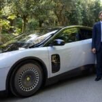 The controversial Ferrari Luce EV, an electric four-door sedan, unveiled at Castel Gandolfo.