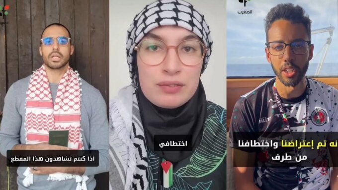 Navires de la flottille humanitaire Global Sumud en mer, avant leur interception par la marine israélienne, avec des participants à bord, dont des Marocains.