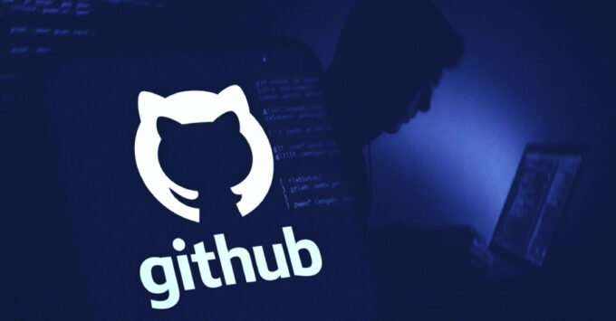 Illustration of a giant shark (Megalodon) attacking a GitHub Octocat logo, symbolizing a massive cyber attack on the platform.