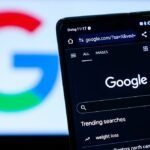 Illustration of Google Search interface with AI agents proactively delivering information and managing tasks.