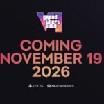 A stylized image representing Grand Theft Auto VI with a warning overlay about cyber threats and scams.
