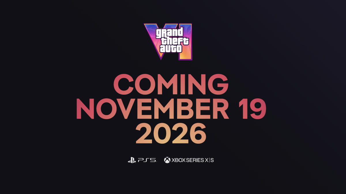 A stylized image representing Grand Theft Auto VI with a warning overlay about cyber threats and scams.