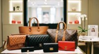 Un assortiment de sacs à main Louis Vuitton, Gucci et Burberry d'occasion, symbolisant le marché florissant du luxe de seconde main.