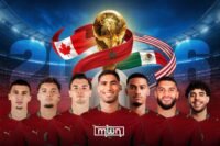 Morocco's Atlas Lions football team celebrating a goal during a World Cup match
