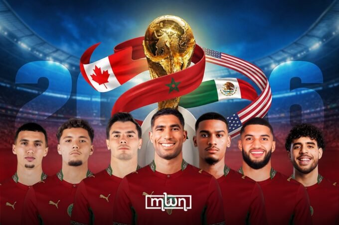 Morocco's Atlas Lions football team celebrating a goal during a World Cup match