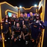 Représentation visuelle de l'engagement d'Orange Maroc dans l'eSport, avec des logos Orange et des éléments de gaming.