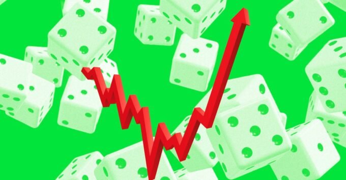 Illustration of a Google logo or search bar with elements representing financial markets or blockchain, symbolizing the alleged insider trading on Polymarket.