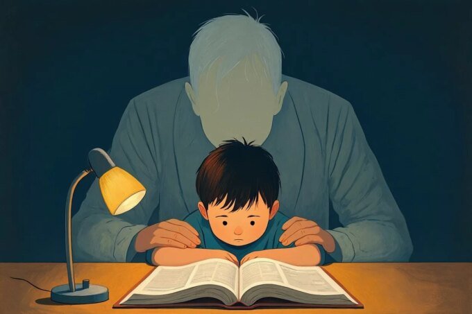 Un enfant souriant, l'air épanoui, symbolisant le bonheur et l'estime de soi inconditionnelle, contrastant avec la pression de la perfection.