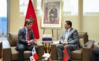 Omar Hejira, Secrétaire d’État chargé du Commerce extérieur, s’entretient avec Carlos A. Hoyos, vice-ministre des Relations extérieures du Panama, à Rabat.