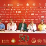 Vue aérienne du Royal Golf Dar Es Salam à Rabat, avec des golfeurs professionnels en pleine compétition lors du Trophée Hassan II et de la Coupe Lalla Meryem.