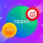 Logo combiné de OnePlus et Realme symbolisant leur fusion discrète au sein du groupe BBK, avec des smartphones Android en arrière-plan.