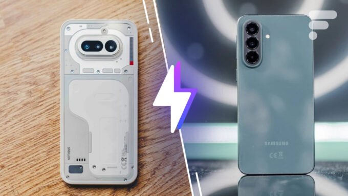 Deux smartphones Samsung de la série Galaxy A, dont le Galaxy A37, illustrant le design typique de la marque.