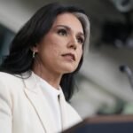 Director of National Intelligence Tulsi Gabbard speaks during a press briefing at the White House in Washington.