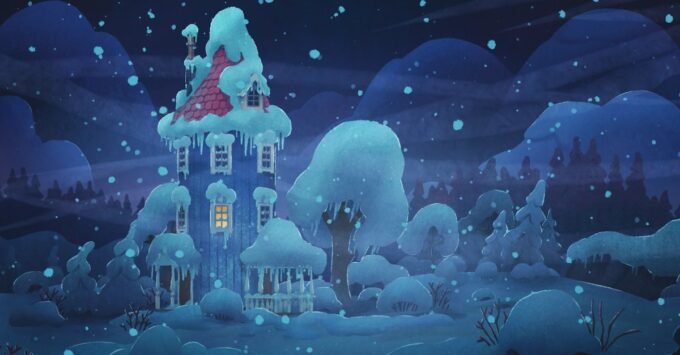 Screenshot from Moomintroll: Winter's Warmth or Froggy Hates Snow, showcasing snowy game environment