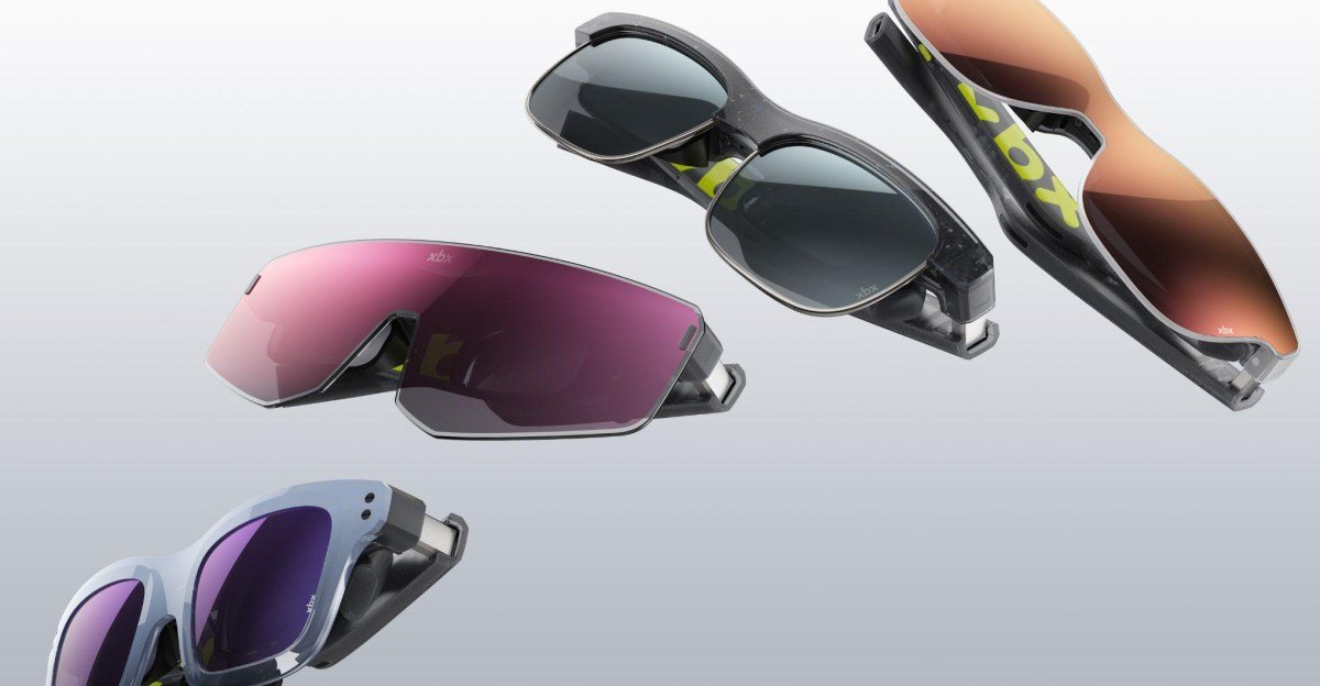 Xreal a01 AR glasses with interchangeable front frames, showcasing their customizable design.