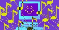 A visual representation of music data flowing into an AI model, symbolizing the training process.
