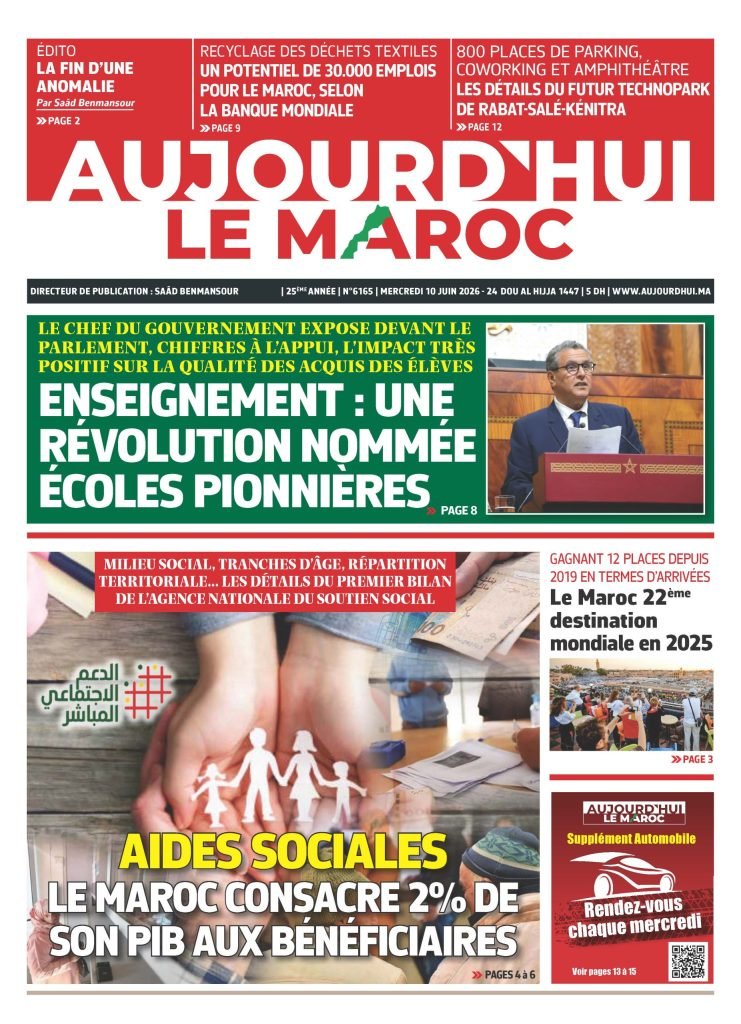 Une page de journal électronique affichant des titres d'articles sur la coopération Maroc-Finlande, la santé régionale et une opération anti-drogue, avec un cadenas symbolisant l'accès réservé aux abonnés.