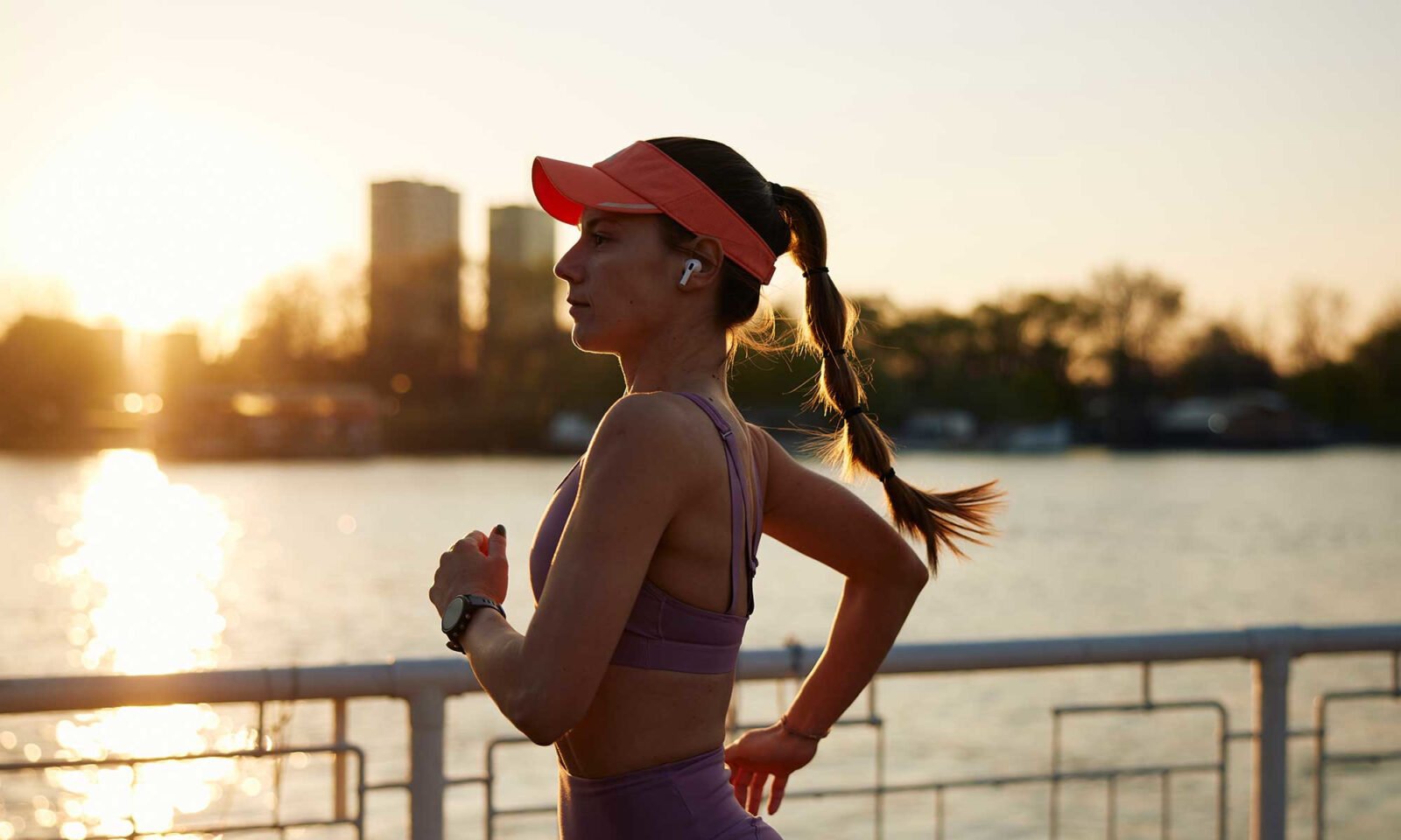 A runner's legs in motion, emphasizing the importance of proper nutrition for athletic performance and injury prevention.