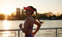 A runner's legs in motion, emphasizing the importance of proper nutrition for athletic performance and injury prevention.
