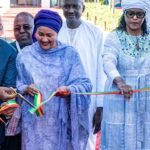 L'ex-président sénégalais Macky Sall et la vice-secrétaire générale des Nations unies, Amina J. Mohammed, lors de l'inauguration de la Maison des Nations unies à Diamniadio.