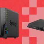 A sleek NAS device with multiple drive bays, indicating data storage and home network capabilities.