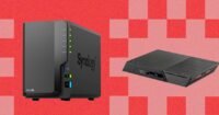 A sleek NAS device with multiple drive bays, indicating data storage and home network capabilities.