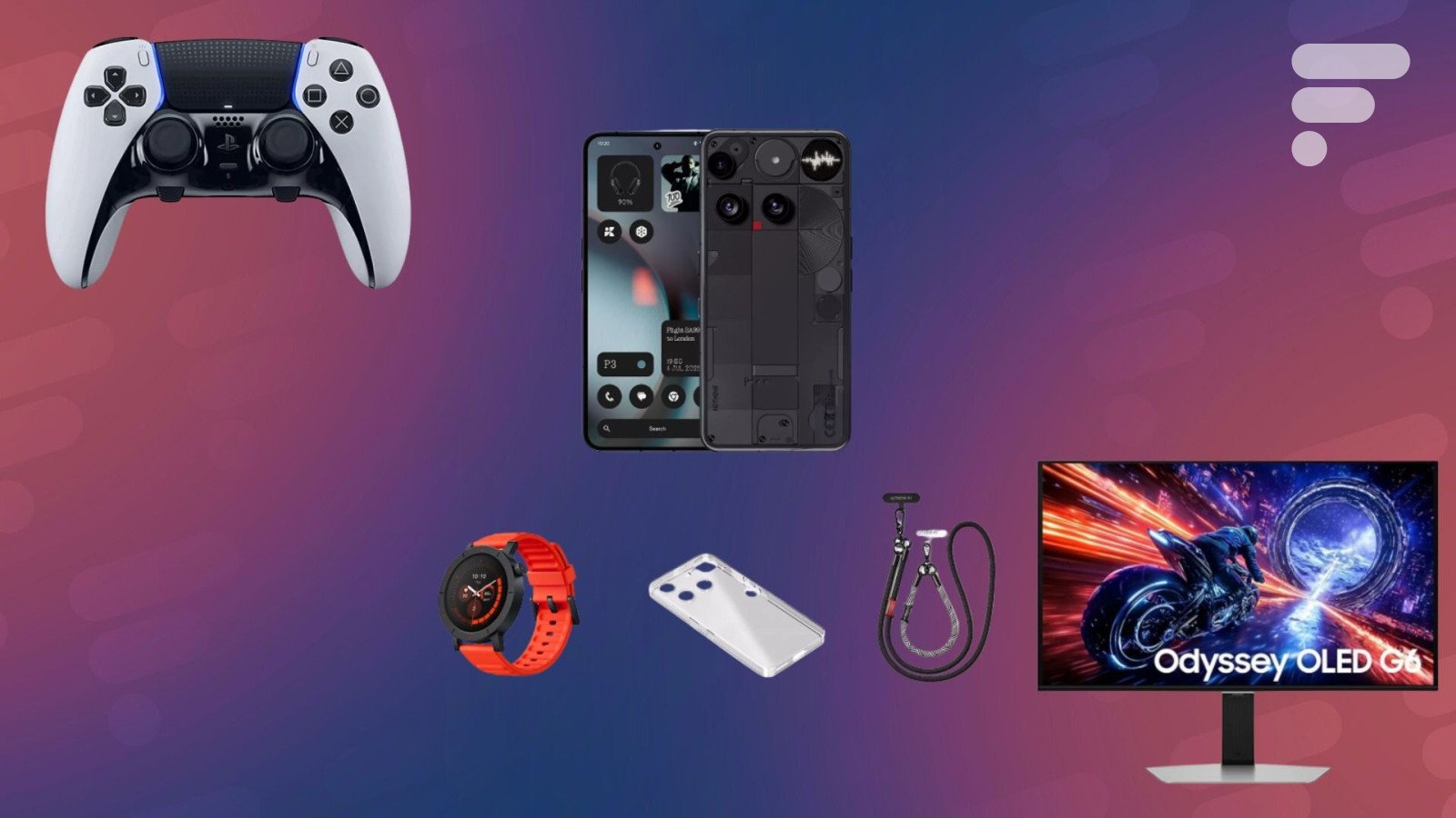 Sony DualSense Edge, Samsung Odyssey G6 et pack Nothing Phone (3) : les 3 meilleurs bons plans tech du jour (vendredi 5 juin 2026) 3 Une manette Sony DualSense Edge, un écran Samsung Odyssey G6 et un smartphone Nothing Phone (3) avec une montre CMF Watch 3 Pro, illustrant les bons plans tech du jour.