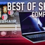 A vibrant exhibition hall at Computex 2026 showcasing new laptops, desktops, and gaming hardware.