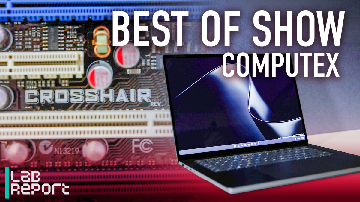 A vibrant exhibition hall at Computex 2026 showcasing new laptops, desktops, and gaming hardware.