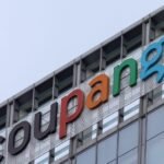 Coupang logo with South Korean flag background, symbolizing data breach fine