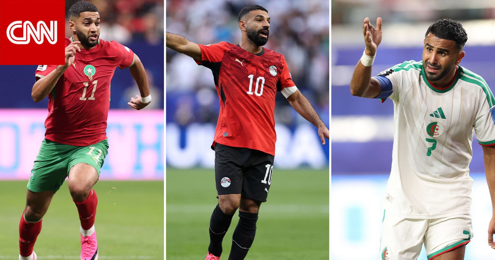 صورة تجمع شعارات منتخبات المغرب ومصر والجزائر في سياق كأس العالم 2026