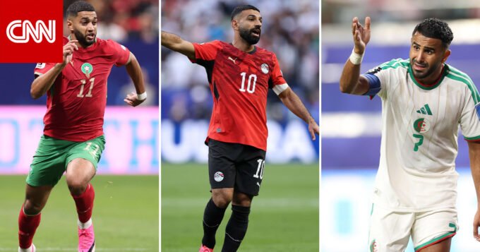 صورة تجمع شعارات منتخبات المغرب ومصر والجزائر في سياق كأس العالم 2026