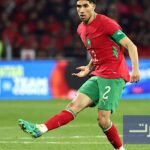 أشرف حكيمي، قائد المنتخب المغربي، يتحدث لوسائل الإعلام بعد مباراة البرازيل في كأس العالم 2026.