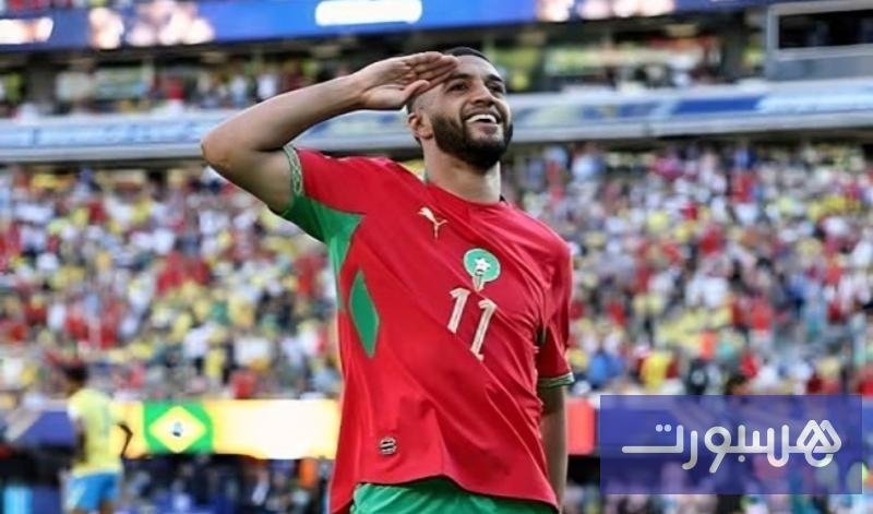 إسماعيل الصيباري يحتفل بهدفه التاريخي في مرمى البرازيل بكأس العالم 2026.