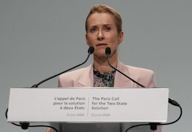 كايا كالاس، مسؤولة السياسة الخارجية في الاتحاد الأوروبي، تتحدث في مؤتمر بباريس، فرنسا، في 12 يونيو 2026.