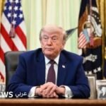 الرئيس الأمريكي دونالد ترامب في المكتب البيضاوي، يتحدث عن وقف إطلاق النار في لبنان.