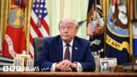 الرئيس الأمريكي دونالد ترامب في المكتب البيضاوي، يتحدث عن وقف إطلاق النار في لبنان.