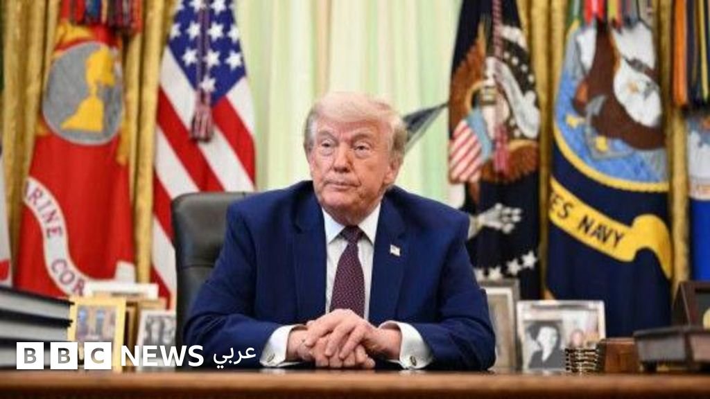 الرئيس الأمريكي دونالد ترامب في المكتب البيضاوي، يتحدث عن وقف إطلاق النار في لبنان.