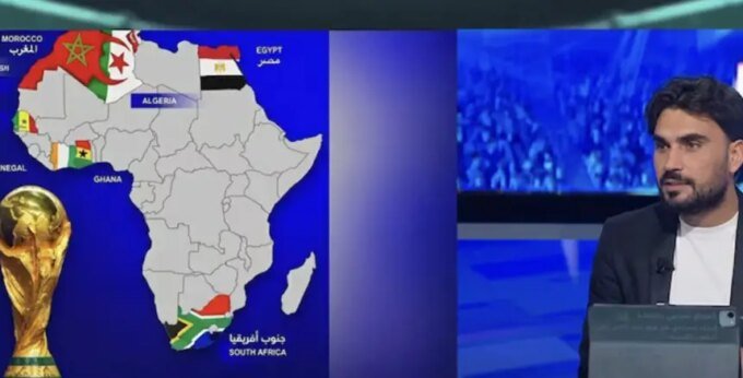 خريطة المغرب التاريخية المعروضة على شاشة التلفزيون التونسي، والتي تظهر الصحراء الشرقية ضمن الأراضي المغربية.