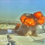 تصاعد النيران والدخان بعد غارة جوية على مطار الكويت الدولي