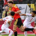 صورة للاعبي المنتخب التونسي والبلجيكي خلال المباراة الودية في بروكسل