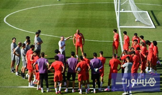 صورة للاعبي المنتخب المغربي خلال حصة تدريبية في الولايات المتحدة الأمريكية