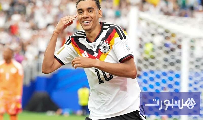 جمال موسيالا لاعب منتخب ألمانيا يحتفل بهدف في مباراة بكأس العالم 2026