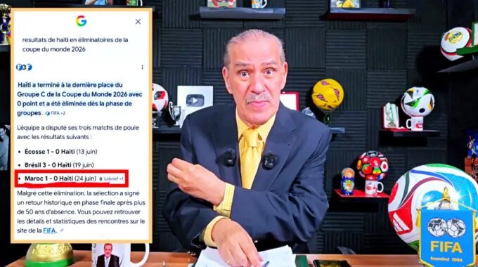 صورة للإعلامي خالد ياسين أو شعار المنتخب المغربي
