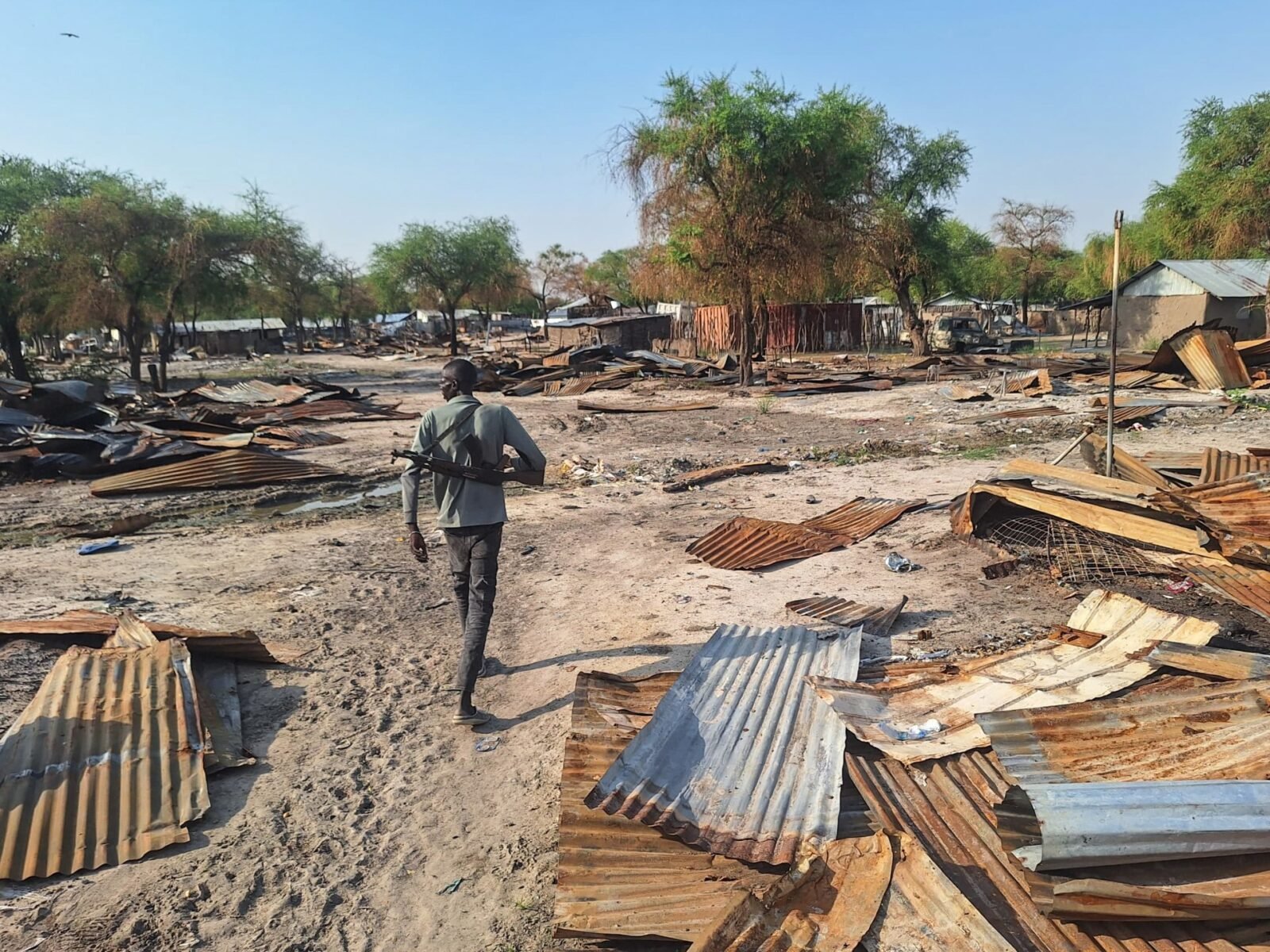 صورة تظهر قرى محترقة ودماراً واسعاً في ولاية جونقلي بجنوب السودان