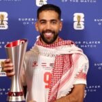 علي علوان يتألق في مونديال 2026: إنجاز تاريخي للنشامى ورسالة أمل للجماهير 6 صورة للاعب علي علوان من المنتخب الأردني وهو يحتفل بهدفه التاريخي في مرمى النمسا خلال مباراة كأس العالم 2026.