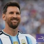 صورة ليونيل ميسي يحتفل بهدف أو إنجاز رياضي في مباراة كرة قدم